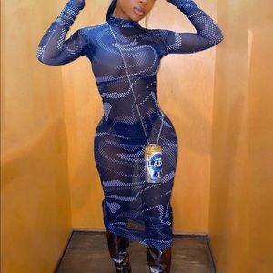 Small Blue Mesh Dress